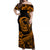 Polynesian Plumeria Off Shoulder Maxi Dress Ride The Waves - Orange LT7 Women Orange - Polynesian Pride