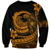 Polynesian Plumeria Sweatshirt Ride The Waves - Orange LT7 Unisex Orange - Polynesian Pride