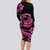 Polynesian Plumeria Long Sleeve Bodycon Dress Ride The Waves - Pink LT7 - Polynesian Pride