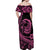 Polynesian Plumeria Off Shoulder Maxi Dress Ride The Waves - Pink LT7 - Polynesian Pride