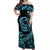 Polynesian Plumeria Off Shoulder Maxi Dress Ride The Waves - Turquoise LT7 Women Turquoise - Polynesian Pride