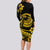 Polynesian Plumeria Long Sleeve Bodycon Dress Ride The Waves - Yellow LT7 - Polynesian Pride