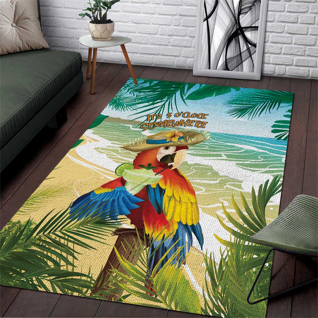Aloha Hawaii It's 5 o'clock Somewhere Area Rug LT7 Blue - Polynesian Pride