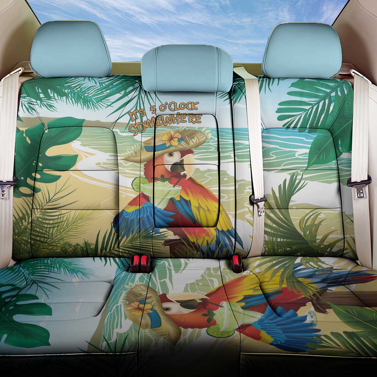 Aloha Hawaii It's 5 o'clock Somewhere Back Car Seat Cover LT7 One Size Blue - Polynesian Pride