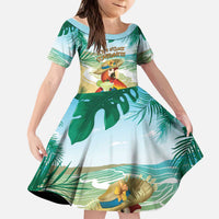 Aloha Hawaii It's 5 o'clock Somewhere Kid Short Sleeve Dress LT7 KID Blue - Polynesian Pride