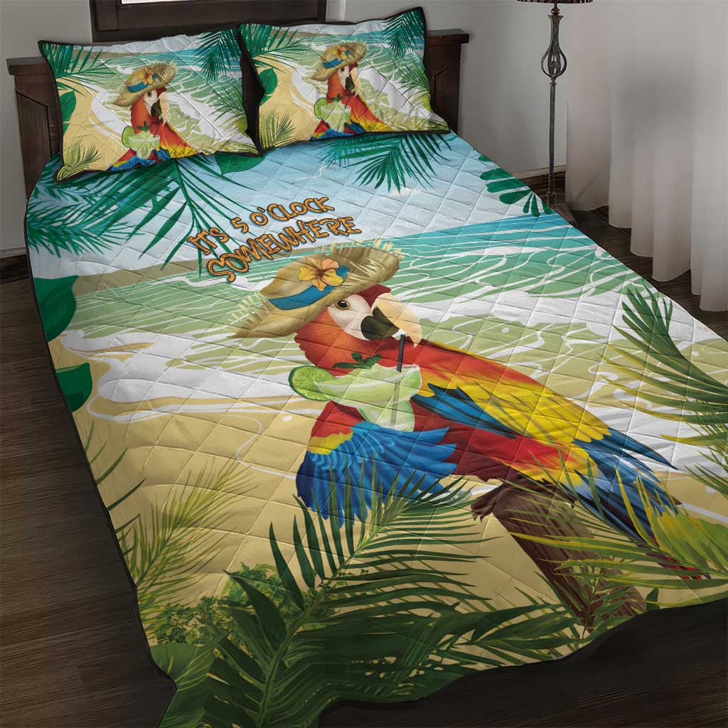 Aloha Hawaii It's 5 o'clock Somewhere Quilt Bed Set LT7 Blue - Polynesian Pride