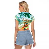 Aloha Hawaii It's 5 o'clock Somewhere Raglan Cropped T Shirt LT7 - Polynesian Pride