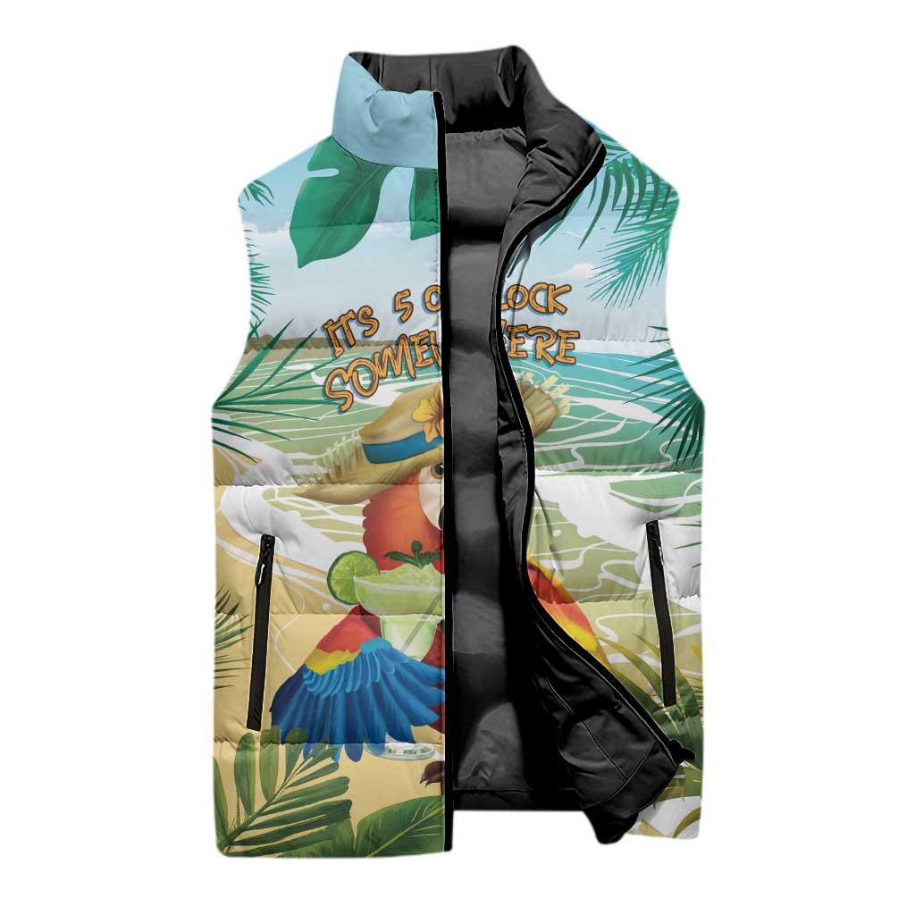 Aloha Hawaii It's 5 o'clock Somewhere Sleeveless Puffer Jacket LT7 - Polynesian Pride
