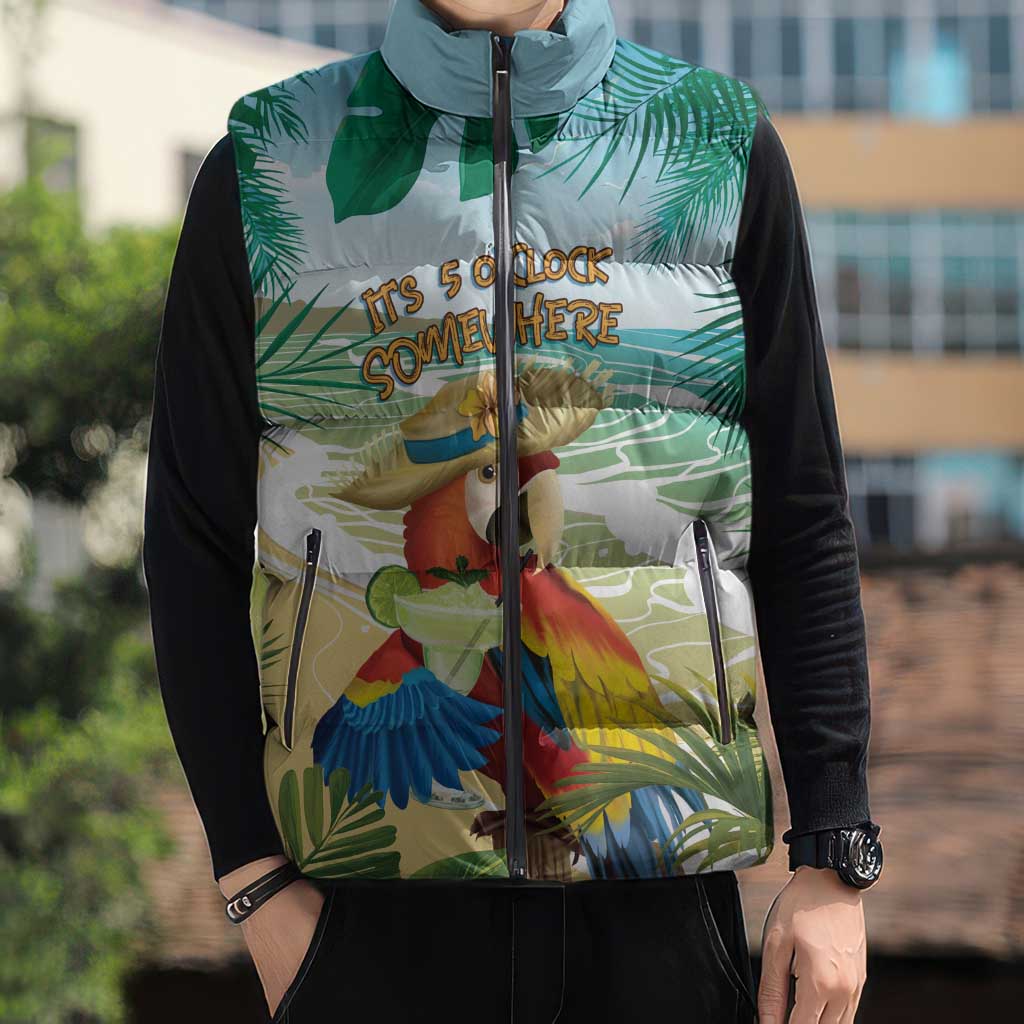 Aloha Hawaii It's 5 o'clock Somewhere Sleeveless Puffer Jacket LT7 - Polynesian Pride