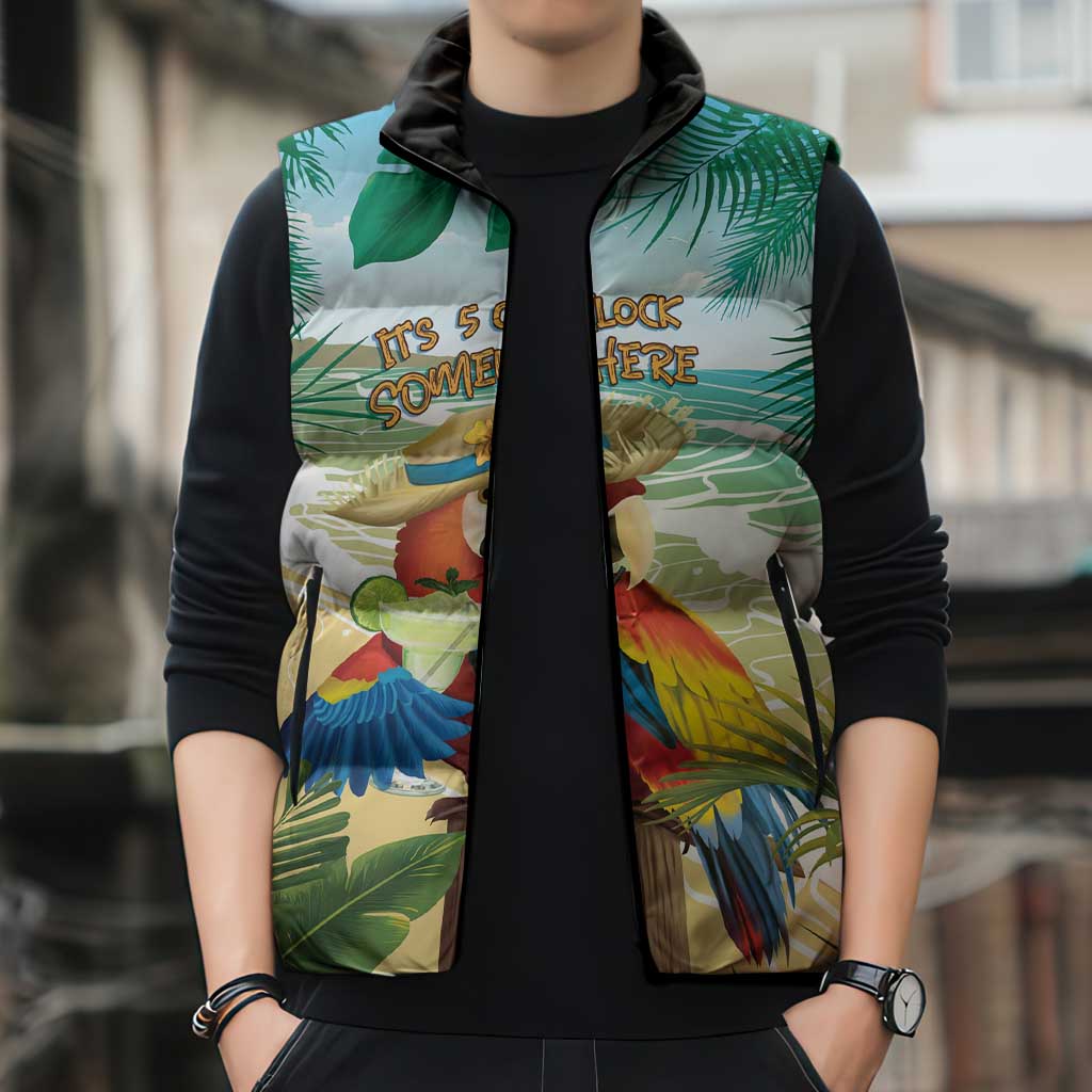 Aloha Hawaii It's 5 o'clock Somewhere Sleeveless Puffer Jacket LT7 - Polynesian Pride