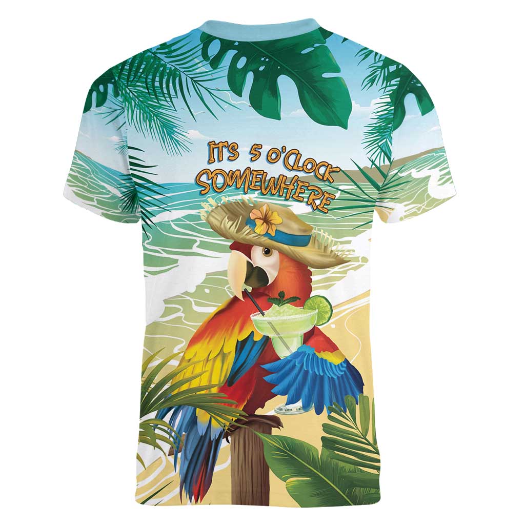 Aloha Hawaii It's 5 o'clock Somewhere Women V-Neck T-Shirt LT7 - Polynesian Pride