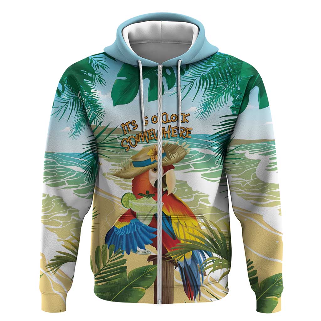 Aloha Hawaii It's 5 o'clock Somewhere Zip Hoodie LT7 Zip Hoodie Blue - Polynesian Pride