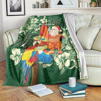 Moss Green Tropical Christmas Hawaii Tapa Blanket Aloha Santa Drink Party LT7 Green - Polynesian Pride