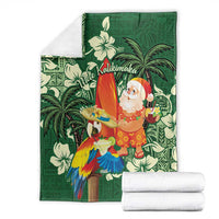 Moss Green Tropical Christmas Hawaii Tapa Blanket Aloha Santa Drink Party LT7 - Polynesian Pride