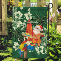 Moss Green Tropical Christmas Hawaii Tapa Garden Flag Aloha Santa Drink Party LT7 Garden Flag Green - Polynesian Pride