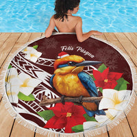 Felis Pasgua Guam Beach Blanket Christmas Sihek Kingfisher with Guasali LT7 - Polynesian Pride