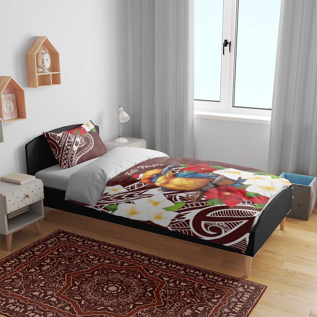 Felis Pasgua Guam Bedding Set Christmas Sihek Kingfisher with Guasali LT7 - Polynesian Pride