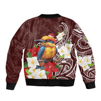 Felis Pasgua Guam Bomber Jacket Christmas Sihek Kingfisher with Guasali LT7 - Polynesian Pride