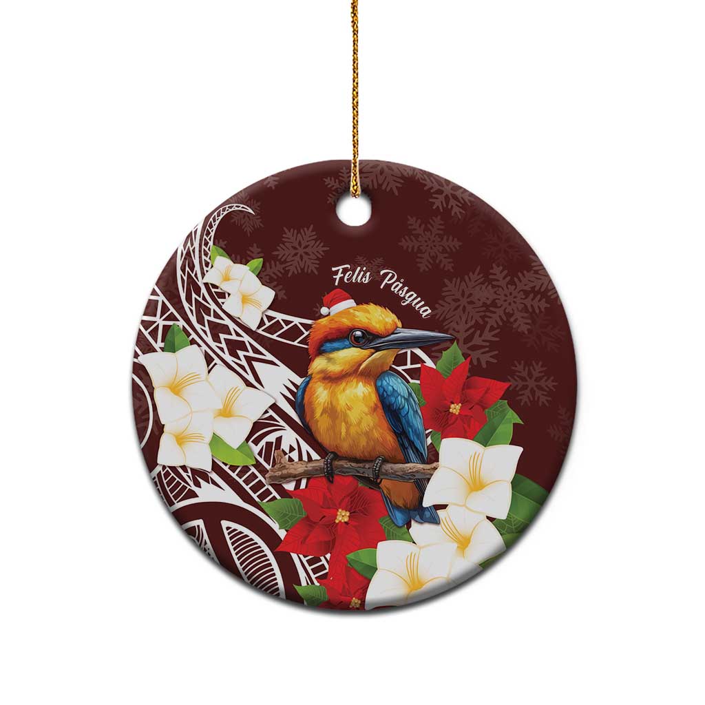 Felis Pasgua Guam Ceramic Ornament Christmas Sihek Kingfisher with Guasali LT7 - Polynesian Pride