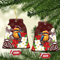 Felis Pasgua Guam Ceramic Ornament Christmas Sihek Kingfisher with Guasali LT7 Bell Flake Crimson - Polynesian Pride