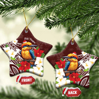 Felis Pasgua Guam Ceramic Ornament Christmas Sihek Kingfisher with Guasali LT7 Star Crimson - Polynesian Pride