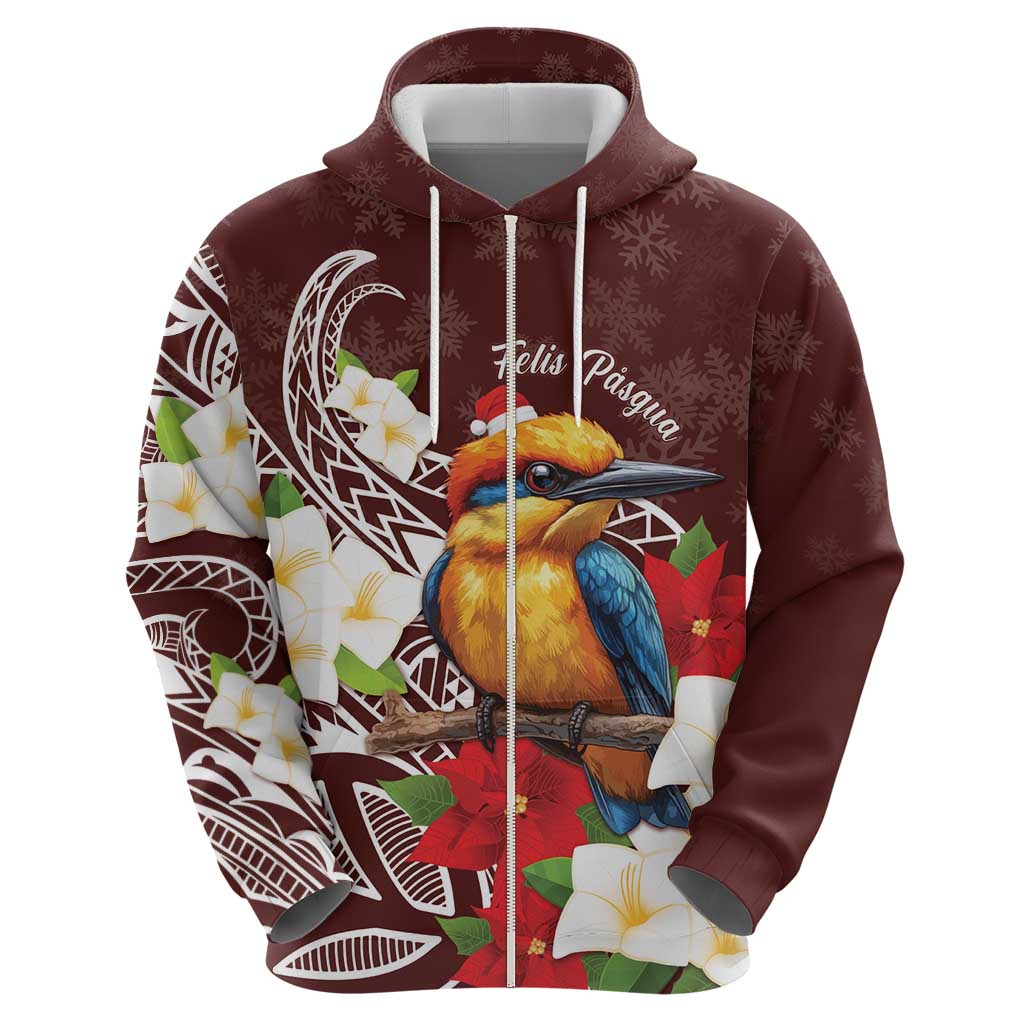 Felis Pasgua Guam Hoodie Christmas Sihek Kingfisher with Guasali LT7 - Polynesian Pride