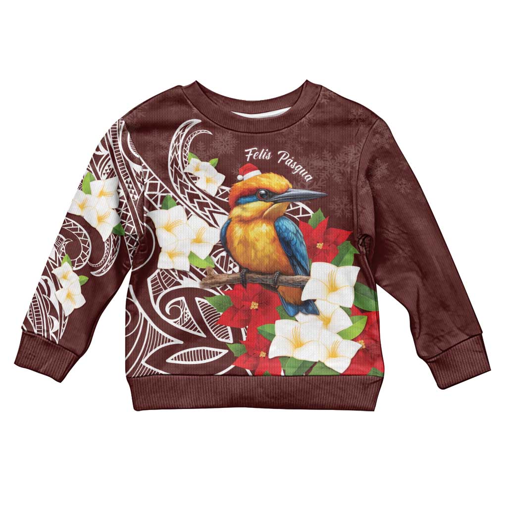 Felis Pasgua Guam Kid Ugly Christmas Sweater Christmas Sihek Kingfisher with Guasali LT7 Kid Crimson - Polynesian Pride