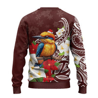 Felis Pasgua Guam Ugly Christmas Sweater Christmas Sihek Kingfisher with Guasali LT7 - Polynesian Pride