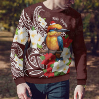 Felis Pasgua Guam Ugly Christmas Sweater Christmas Sihek Kingfisher with Guasali LT7 - Polynesian Pride