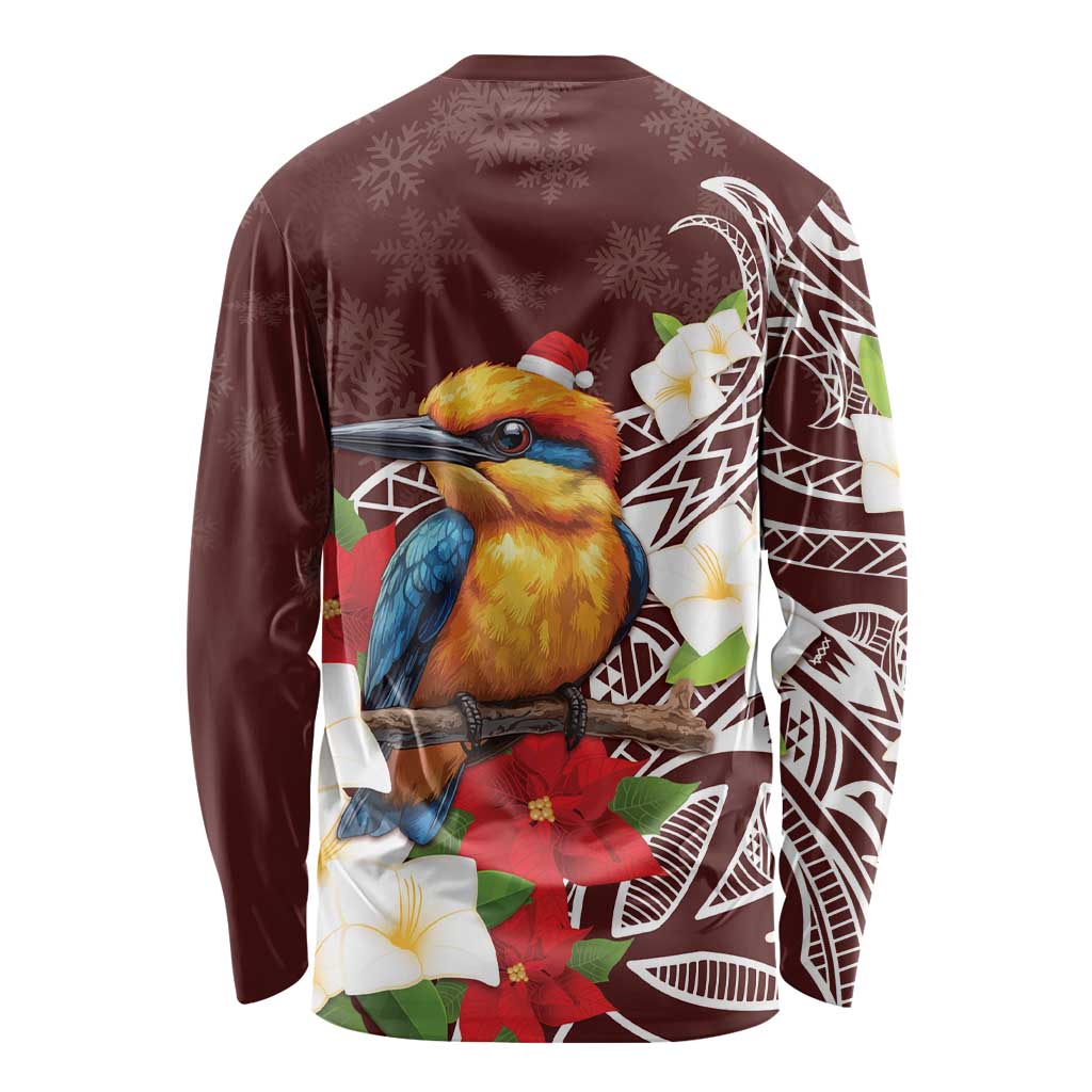 Felis Pasgua Guam Long Sleeve Shirt Christmas Sihek Kingfisher with Guasali LT7 - Polynesian Pride