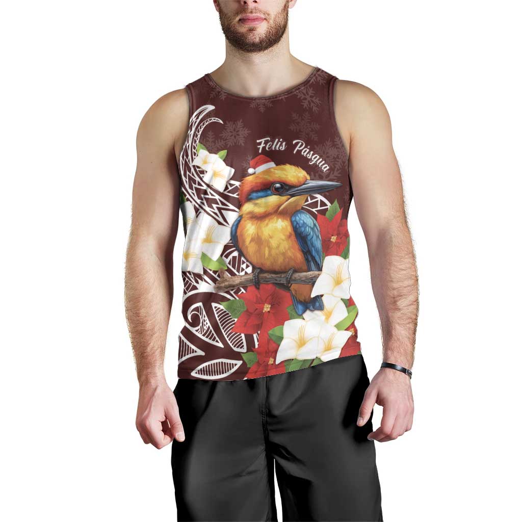 Felis Pasgua Guam Men Tank Top Christmas Sihek Kingfisher with Guasali LT7 - Polynesian Pride
