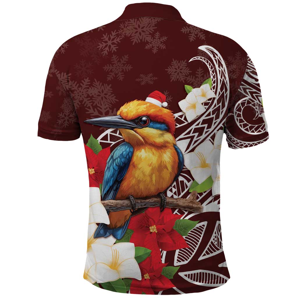 Felis Pasgua Guam Polo Shirt Christmas Sihek Kingfisher with Guasali LT7 - Polynesian Pride