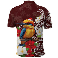 Felis Pasgua Guam Polo Shirt Christmas Sihek Kingfisher with Guasali LT7 - Polynesian Pride