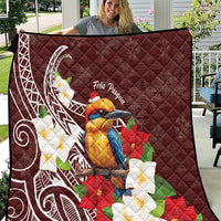 Felis Pasgua Guam Quilt Christmas Sihek Kingfisher with Guasali LT7 Crimson - Polynesian Pride