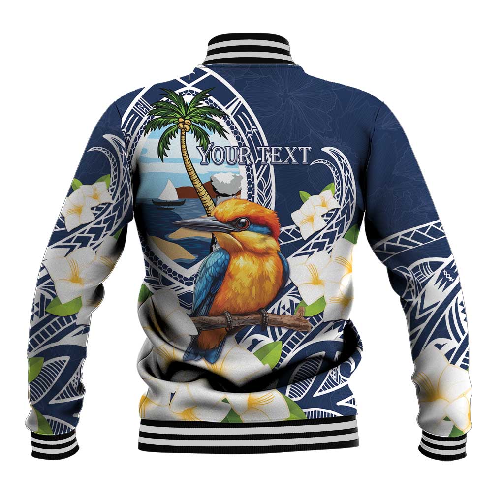 Hafa Adai Guam Baseball Jacket Sihek Guam Kingfisher with Guasali LT7 - Polynesian Pride