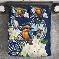 Hafa Adai Guam Bedding Set Sihek Guam Kingfisher with Guasali LT7 Navy Blue - Polynesian Pride