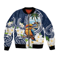 Hafa Adai Guam Bomber Jacket Sihek Guam Kingfisher with Guasali LT7 Unisex Navy Blue - Polynesian Pride