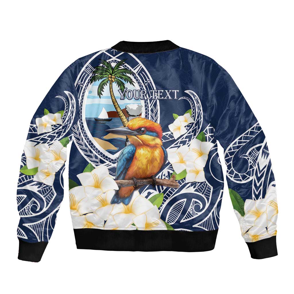 Hafa Adai Guam Bomber Jacket Sihek Guam Kingfisher with Guasali LT7 - Polynesian Pride