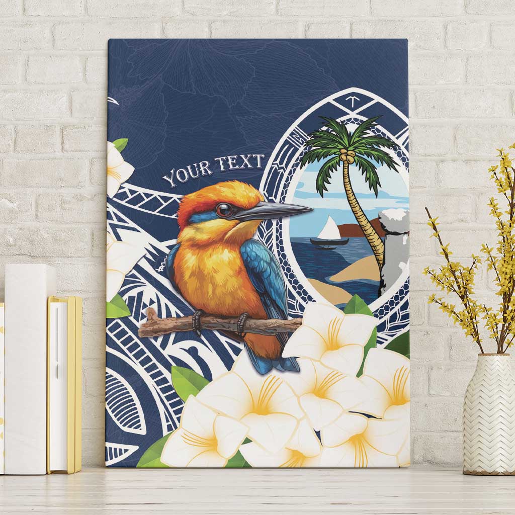 Hafa Adai Guam Canvas Wall Art Sihek Guam Kingfisher with Guasali