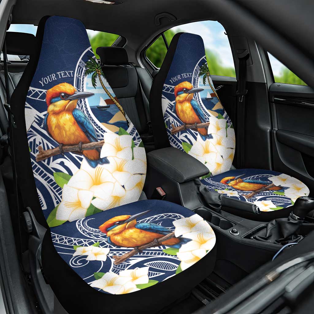 Hafa Adai Guam Car Seat Cover Sihek Guam Kingfisher with Guasali LT7 One Size Navy Blue - Polynesian Pride