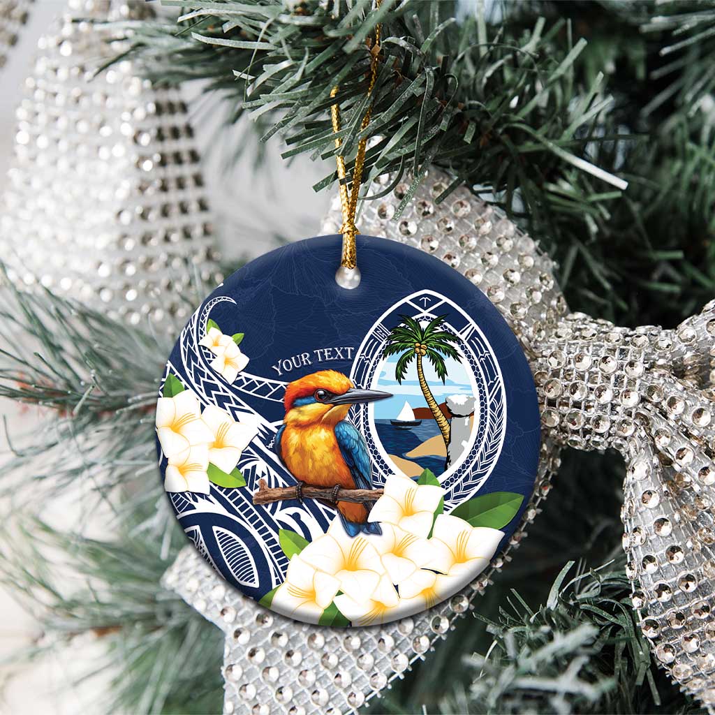Hafa Adai Guam Ceramic Ornament Sihek Guam Kingfisher with Guasali LT7 - Polynesian Pride