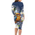 Hafa Adai Guam Family Matching Long Sleeve Bodycon Dress and Hawaiian Shirt Sihek Guam Kingfisher with Guasali