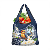 Hafa Adai Guam Grocery Bag Sihek Guam Kingfisher with Guasali LT7 1-pack One Size Navy Blue - Polynesian Pride