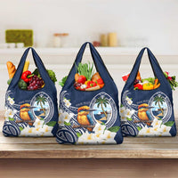 Hafa Adai Guam Grocery Bag Sihek Guam Kingfisher with Guasali LT7 3-pack One Size Navy Blue - Polynesian Pride