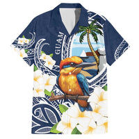 Hafa Adai Guam Hawaiian Shirt Sihek Guam Kingfisher with Guasali LT7 Navy Blue - Polynesian Pride