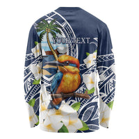 Hafa Adai Guam Long Sleeve Shirt Sihek Guam Kingfisher with Guasali LT7 - Polynesian Pride