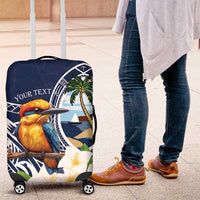 Hafa Adai Guam Luggage Cover Sihek Guam Kingfisher with Guasali LT7 Navy Blue - Polynesian Pride