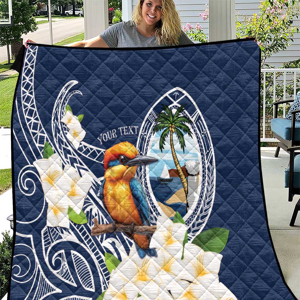Hafa Adai Guam Quilt Sihek Guam Kingfisher with Guasali LT7 Navy Blue - Polynesian Pride