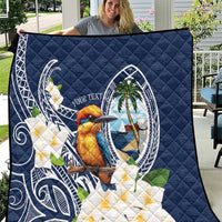 Hafa Adai Guam Quilt Sihek Guam Kingfisher with Guasali LT7 Navy Blue - Polynesian Pride