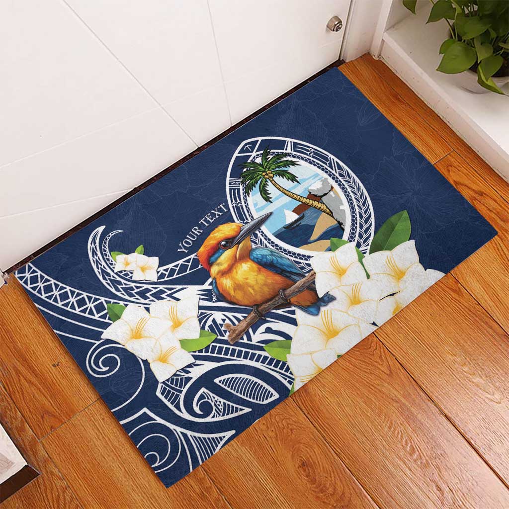 Hafa Adai Guam Rubber Doormat Sihek Guam Kingfisher with Guasali LT7 - Polynesian Pride